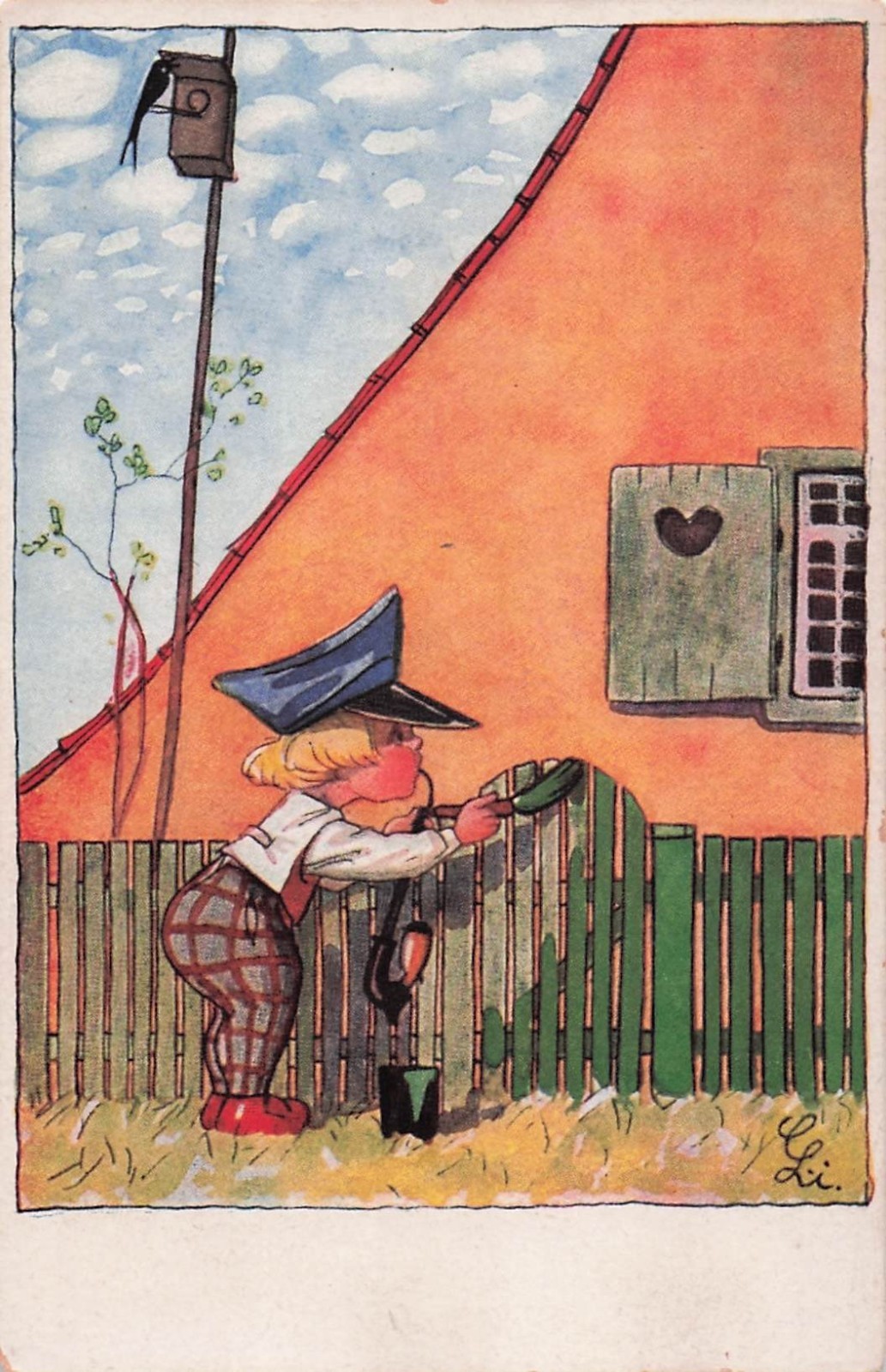 Postcard Vintage(1) Painted with Love No. 429 Unposted (#537)