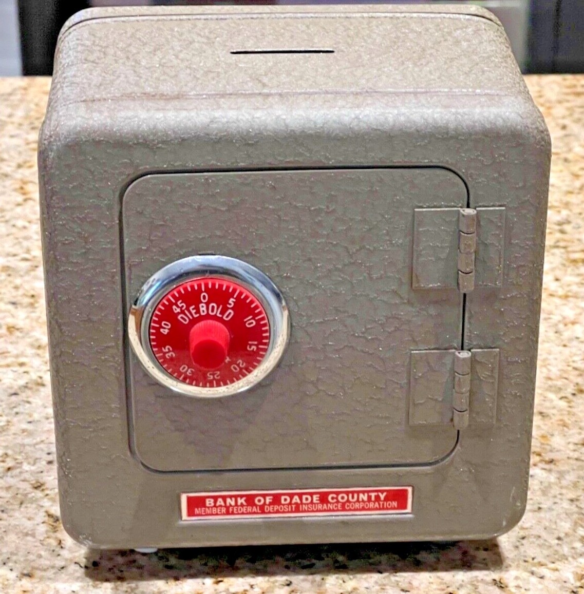 VINTAGE 1960s Toy Safe DIEBOLD JUNIOR Bank of Dade County Florida L@@K