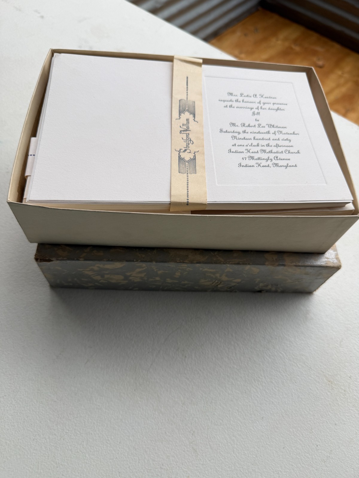 Vintage Stratford Vellum Boxed Stationery Lot 1960 Wedding Invitation Samples | 