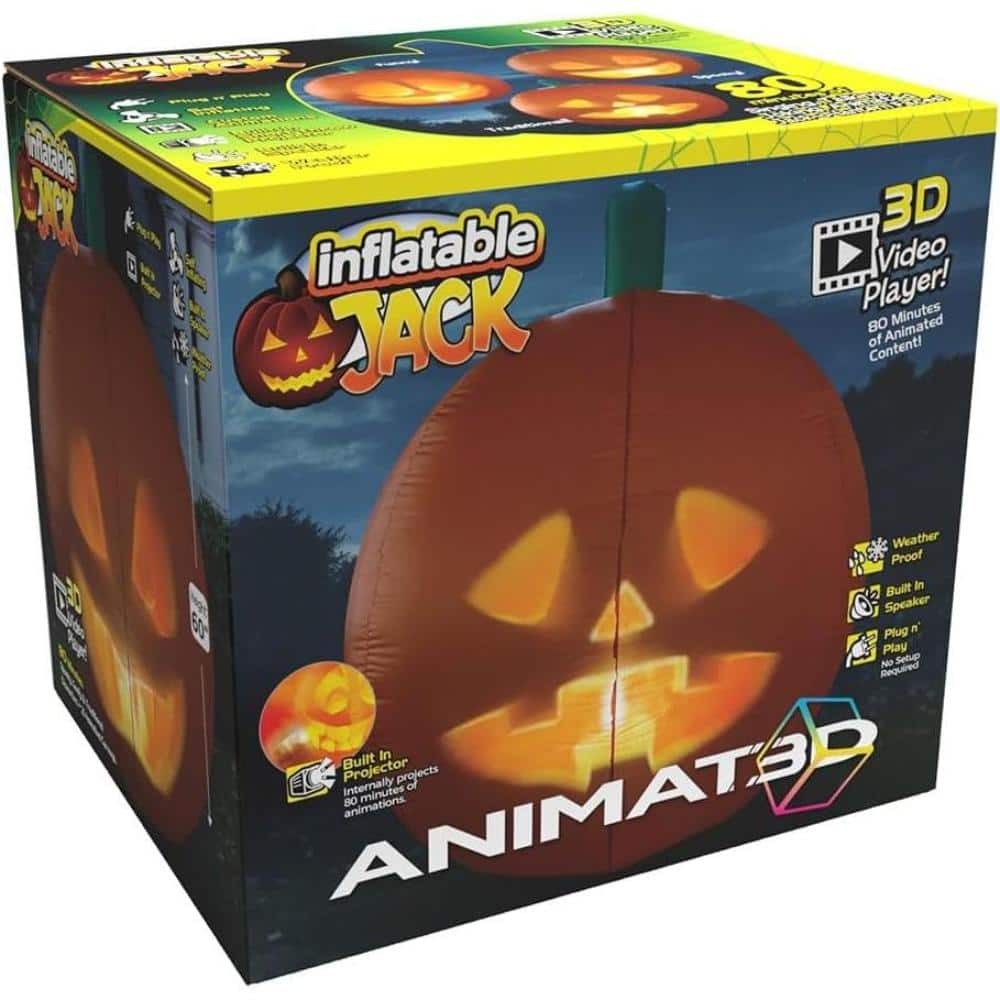 Inflatable Talking Animated Pumpkin Jabberin Jack Built-In Projector and Speaker