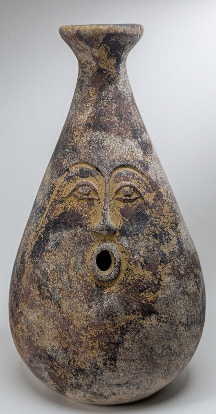 Terra Cotta Open Mouth Face Pottery Sculpture Clay Effigy Primitive Large 15