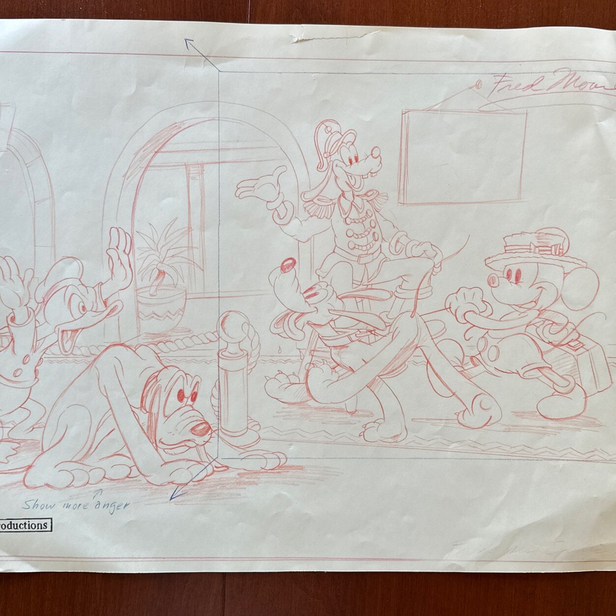 Fred Moore Rare Original Walt Disney Extreme animation production art drawings