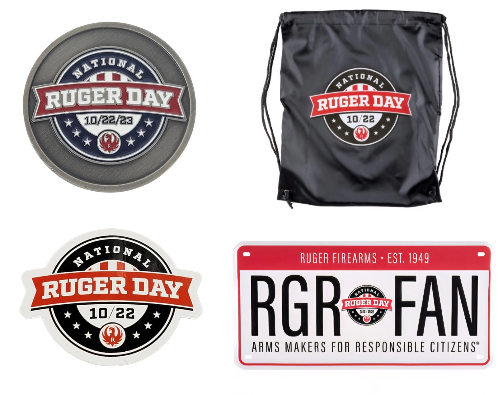 Ruger National Ruger Day Bundle Challenge Coin / Bag / Sticker / Plate 