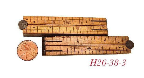 two mini 1 foot BOXWOOD RULE RULERS Chapin No 1 tools