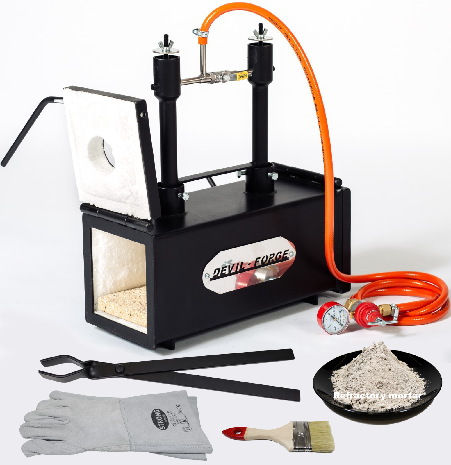 DFPROF2+2D GAS PROPANE FORGE Furnace Burner Knife Making Blacksmith Farrier USA