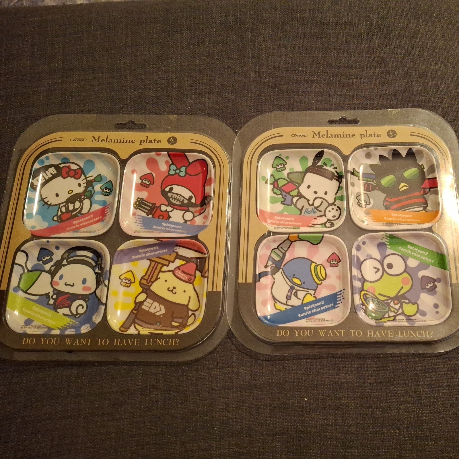Splatoon 2 x Sanrio 8 Pieces Melamine Plate Set Japan Exclusive