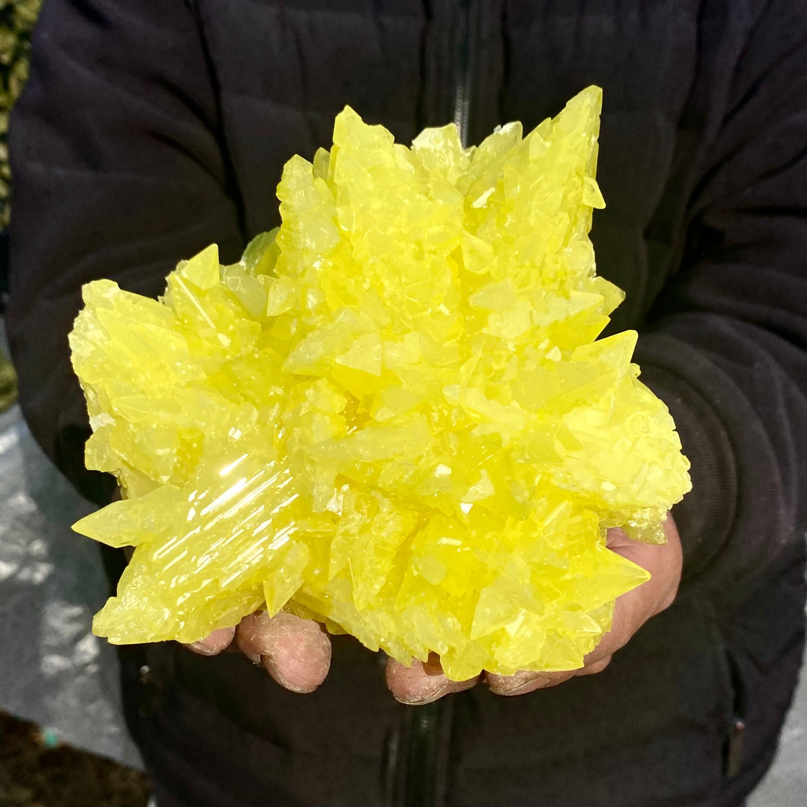 1.6LB  Rare yellow sulfur mineral specimen