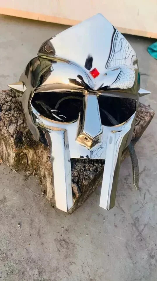 Halloween MF DOOM Mask Mad-Villain Steel Face Armor Medieval Hand-Forged Mask