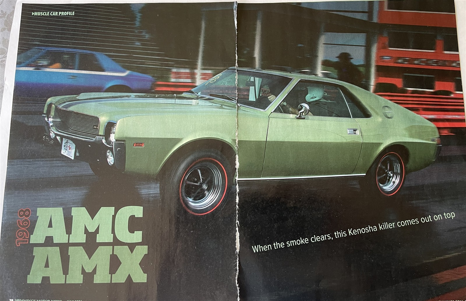 1968 AMC AMX 390 V8 5 pg ROAD TEST - GREEN 