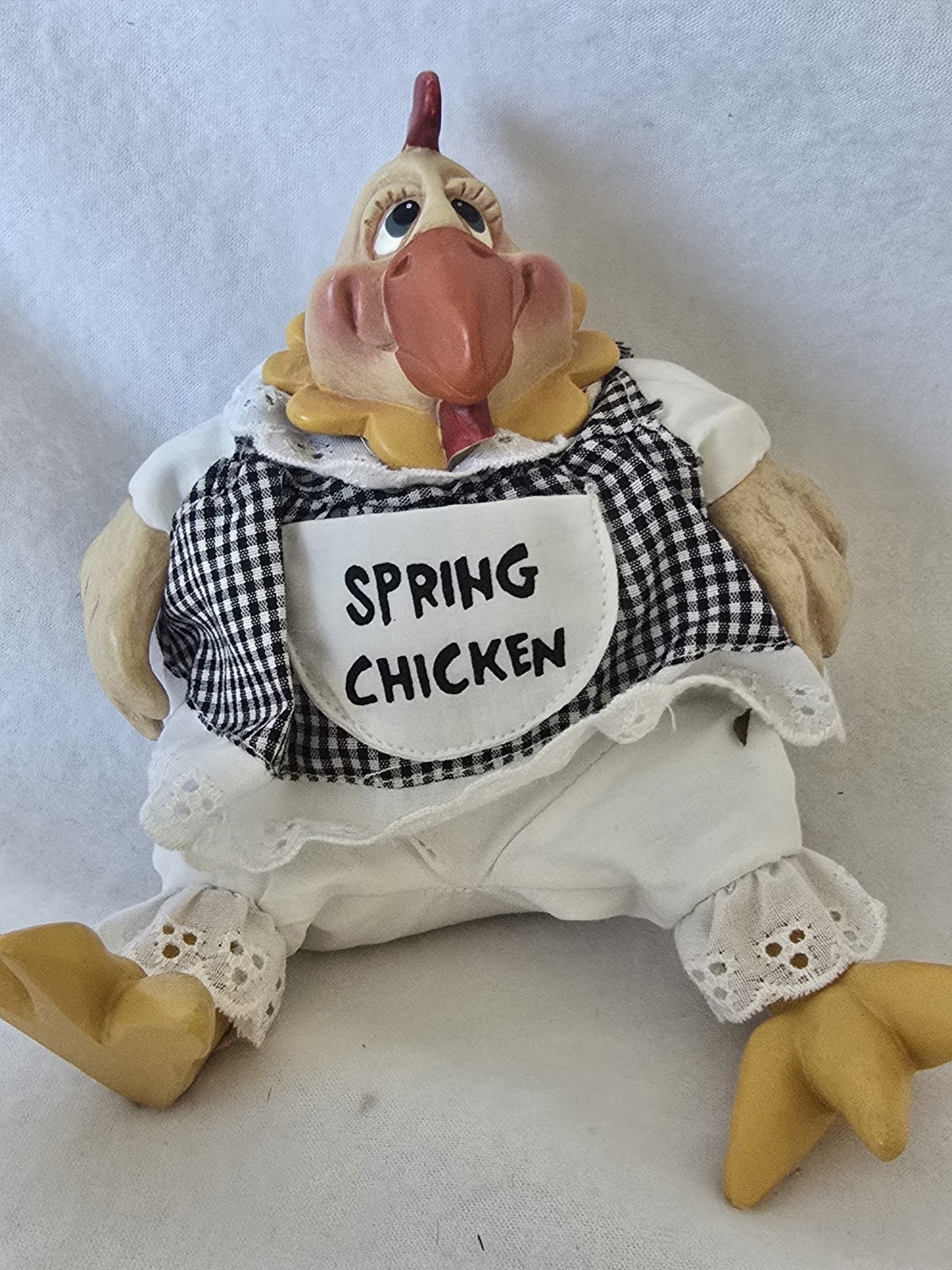 Vtg Russ Berrie Co. Over the Hill “Spring Chicken” Hand Painted Figurine #2913