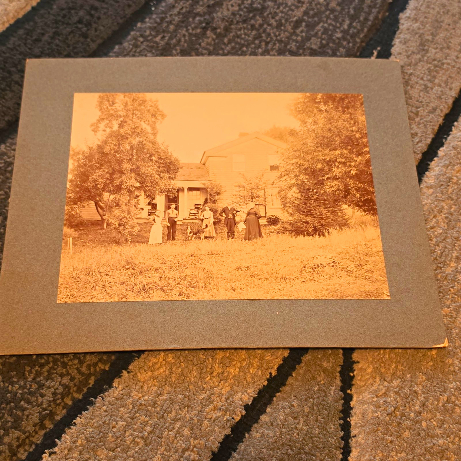 late 1800s Avoca NY  real Photo Family Portrait at Homestead with names and more