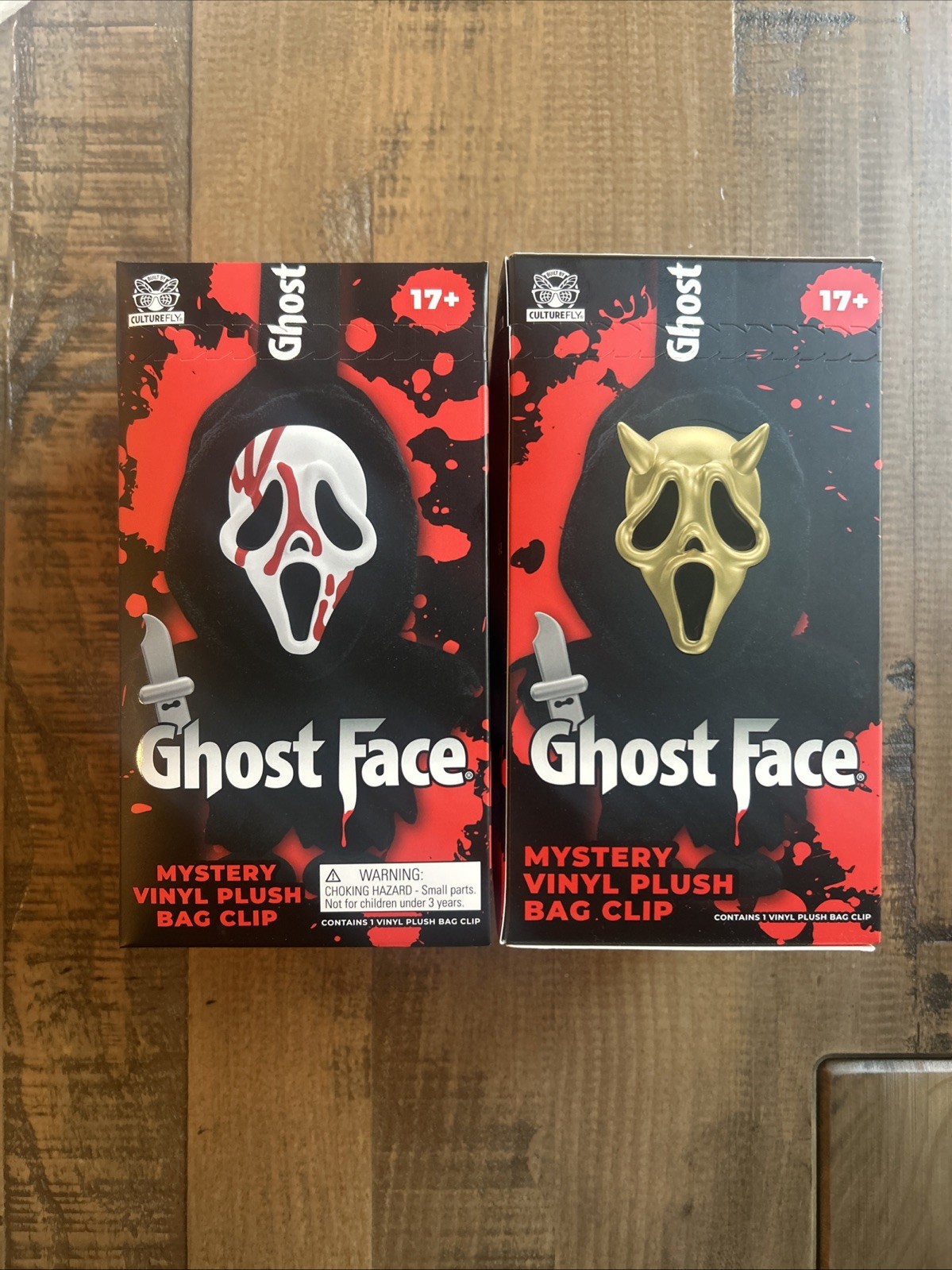 NEW CultureFly Ghost Face Mystery Vinyl Plush Bag Clip Blind Box LOT OF 2