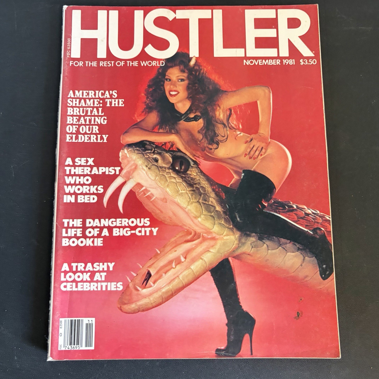 Vintage Hustler November 1981 Larry Flynt Snake Cover