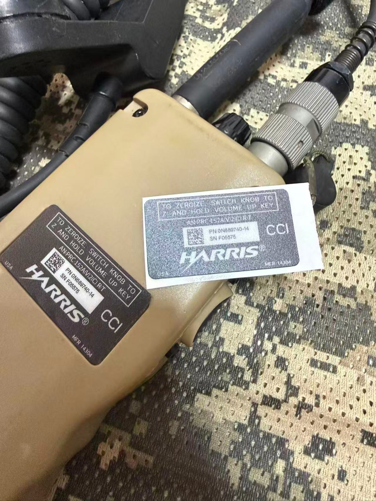 MILITARY HARRIS FALCON 3 RADIO RECEIVER TRANSMITTER id stickers PRC-152 PRC152