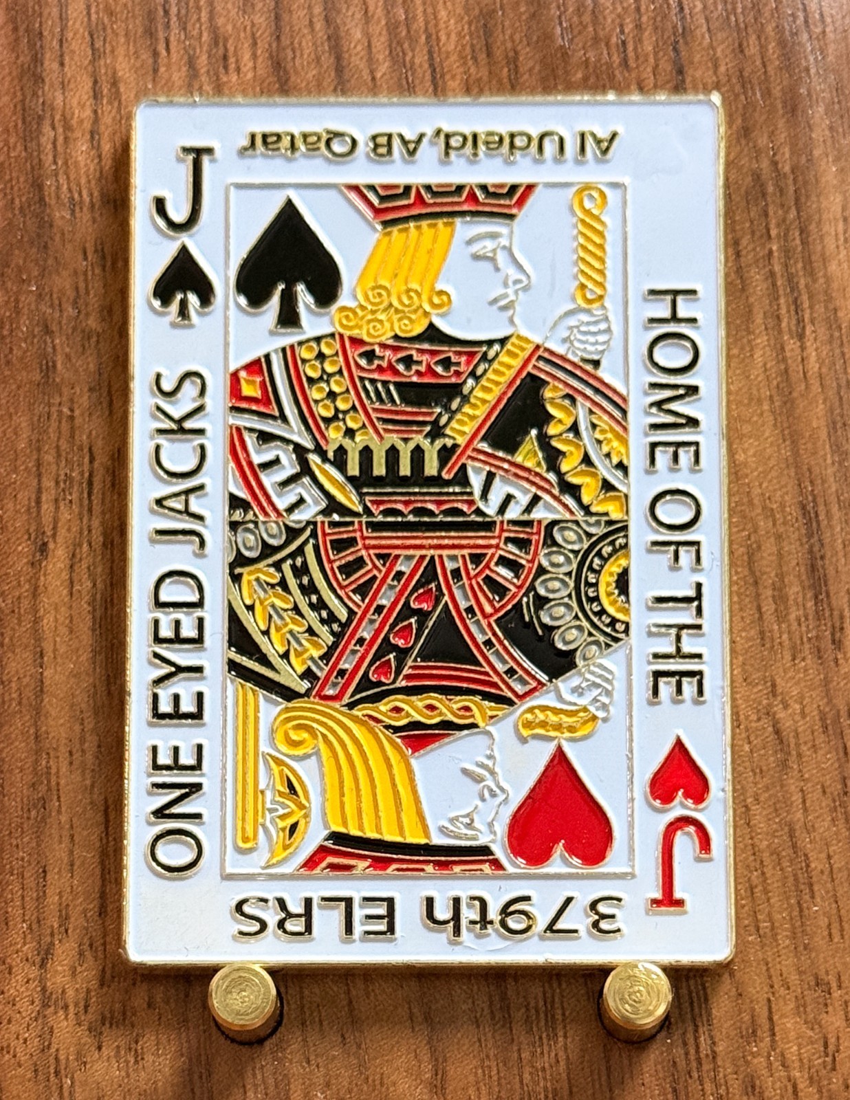 Playing Card One Eyed Jack 379th ELRS Qatar Air Force Challenge Coin  1#39
