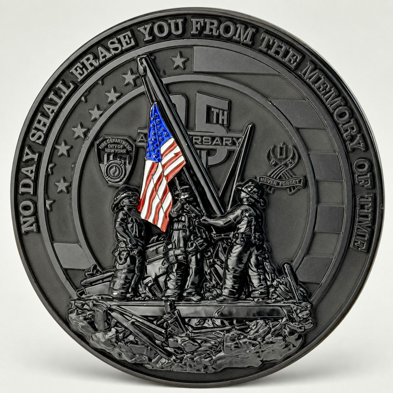 9/11 25th Anniversary WTC FDNY NYPD PAPD Mack Designs 3.22in Challenge Coin