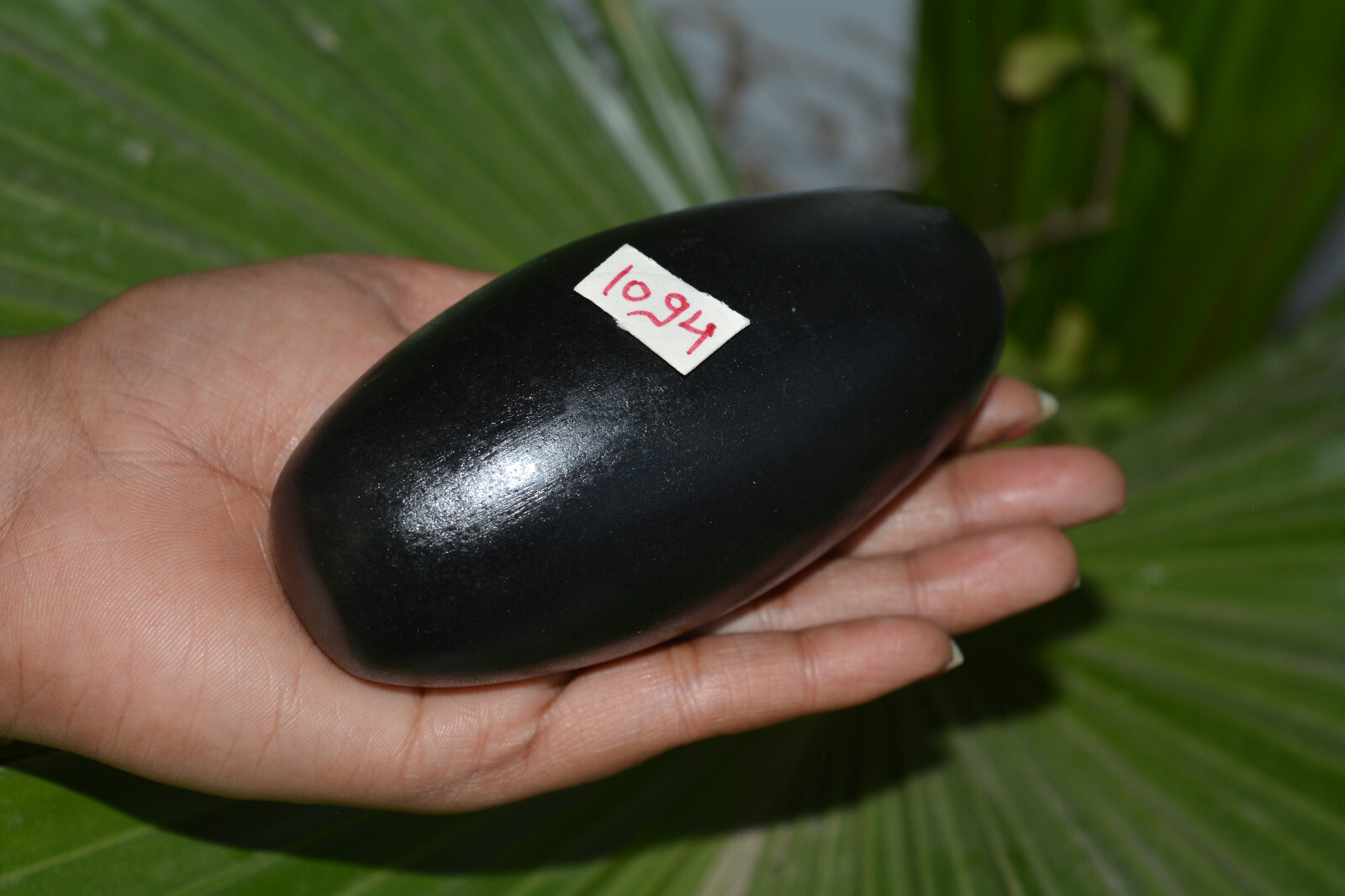 4 In Natural Black Narmada Shiva Lingam Stone Holy River Lingham Pooja Idol