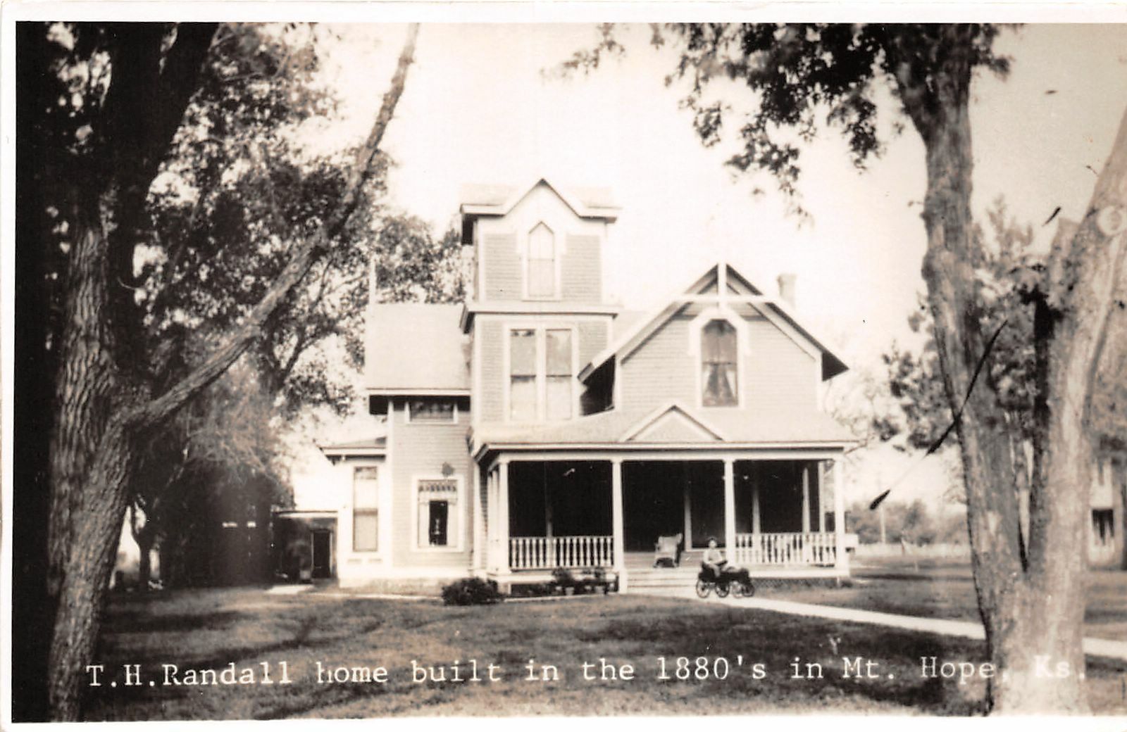 H49/ Mt Hope Kansas RPPC Postcard REPRINT c1950s T.H. Randall Home 1