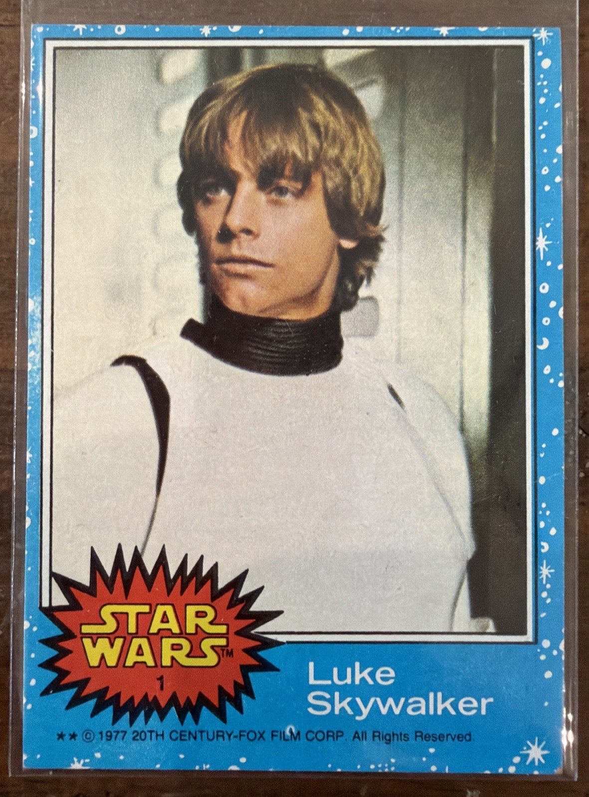 1977 Topps Star Wars Luke Skywalker Vintage Blue First Series Mark Hamill #1