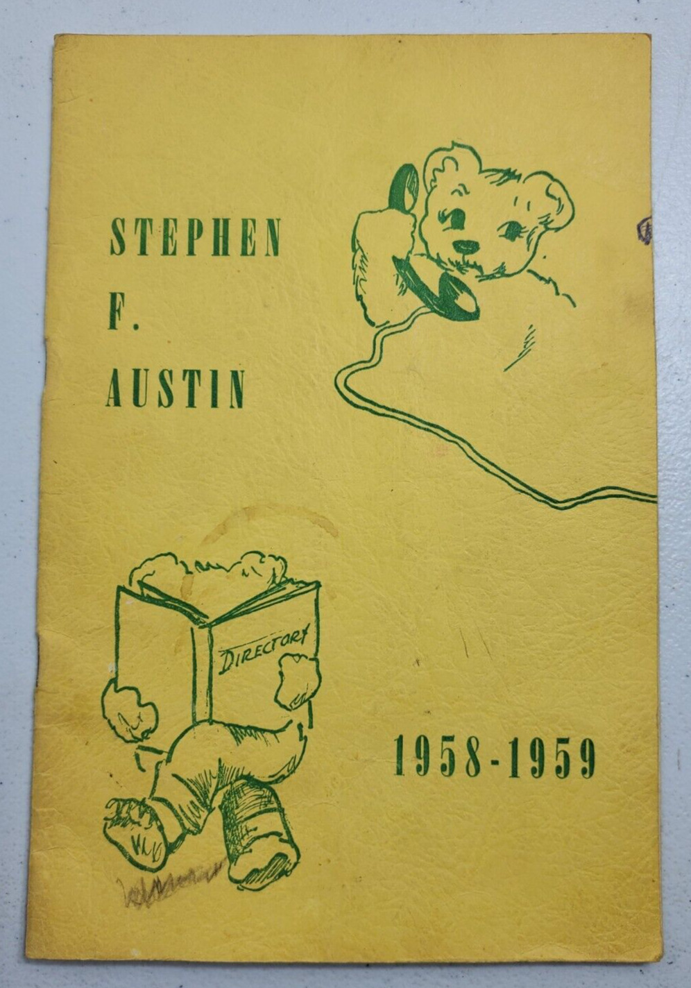 Vintage 1958-1959 Stephen F. Austin Junior High School Directory