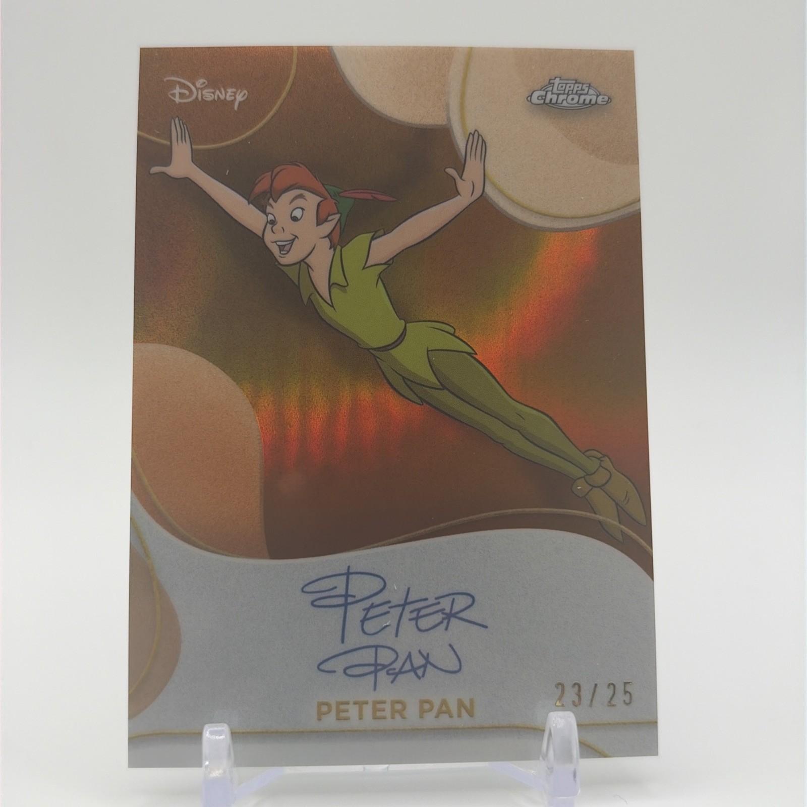 Peter Pan FACSIMILE AUTOGRAPH ORANGE REFRACTOR 23/25 2025 Topps Chrome Disney