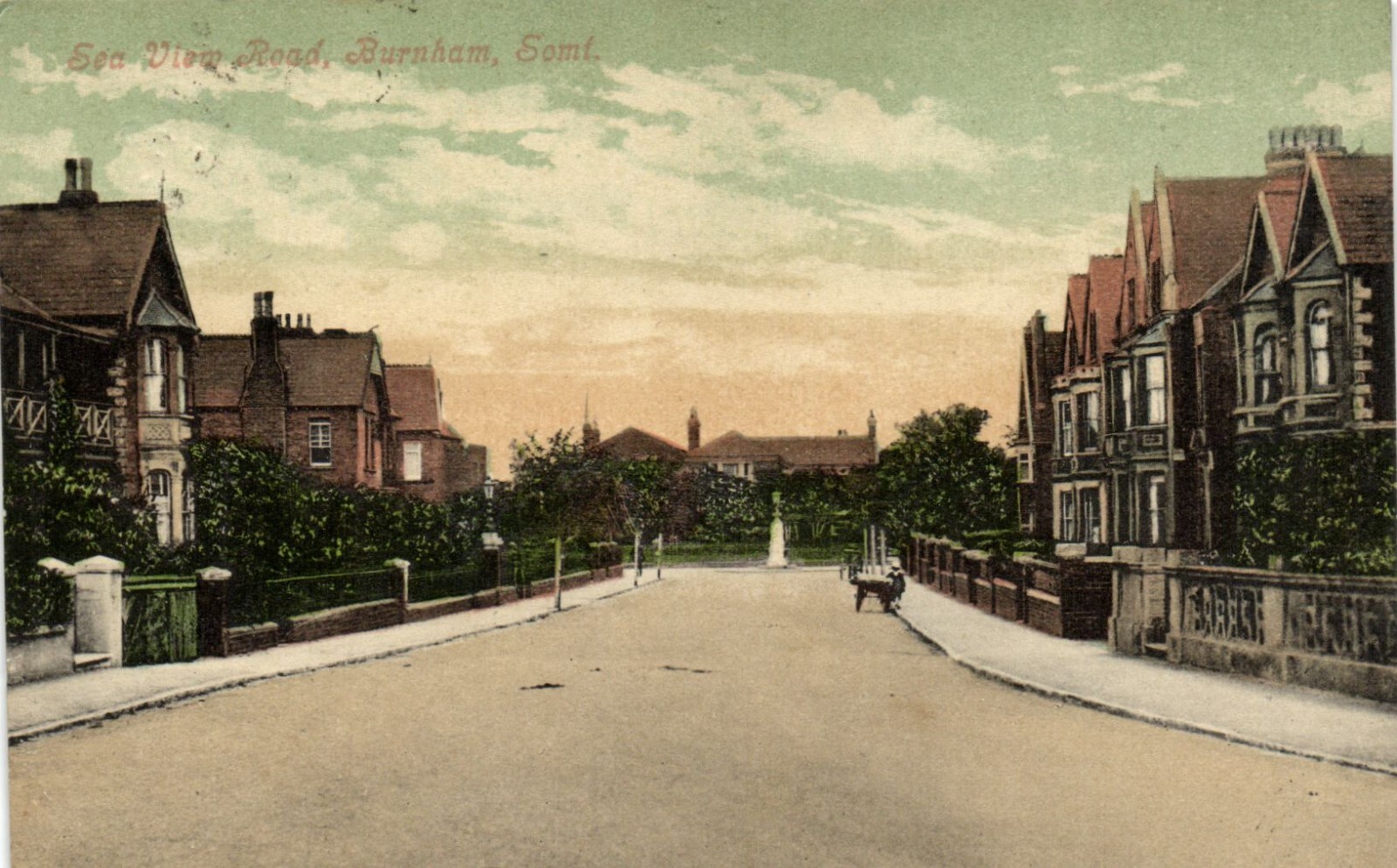 PC SEA VIEW ROAD BURNHAM SOMERSET ENGLAND VINTAGE POSTCARD (u1240)