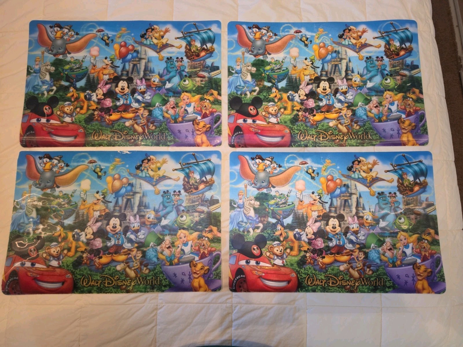Walt Disney World 3D Placemats Lot Of 4