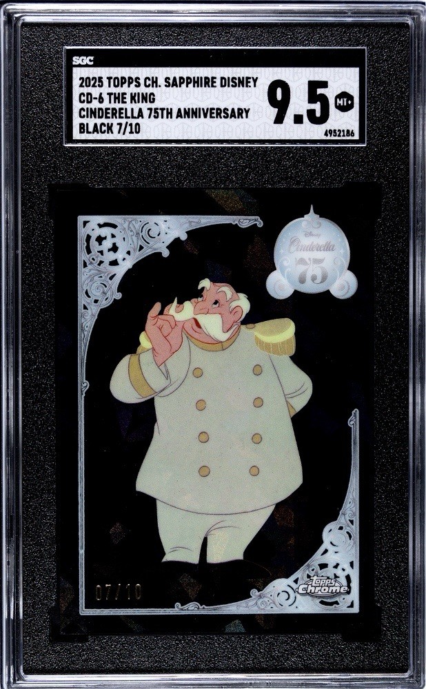2025 TOPPS SAPPHIRE DISNEY CD-6 THE KING CINDERELLA 75TH ANNIV BLACK 7/10🖤
