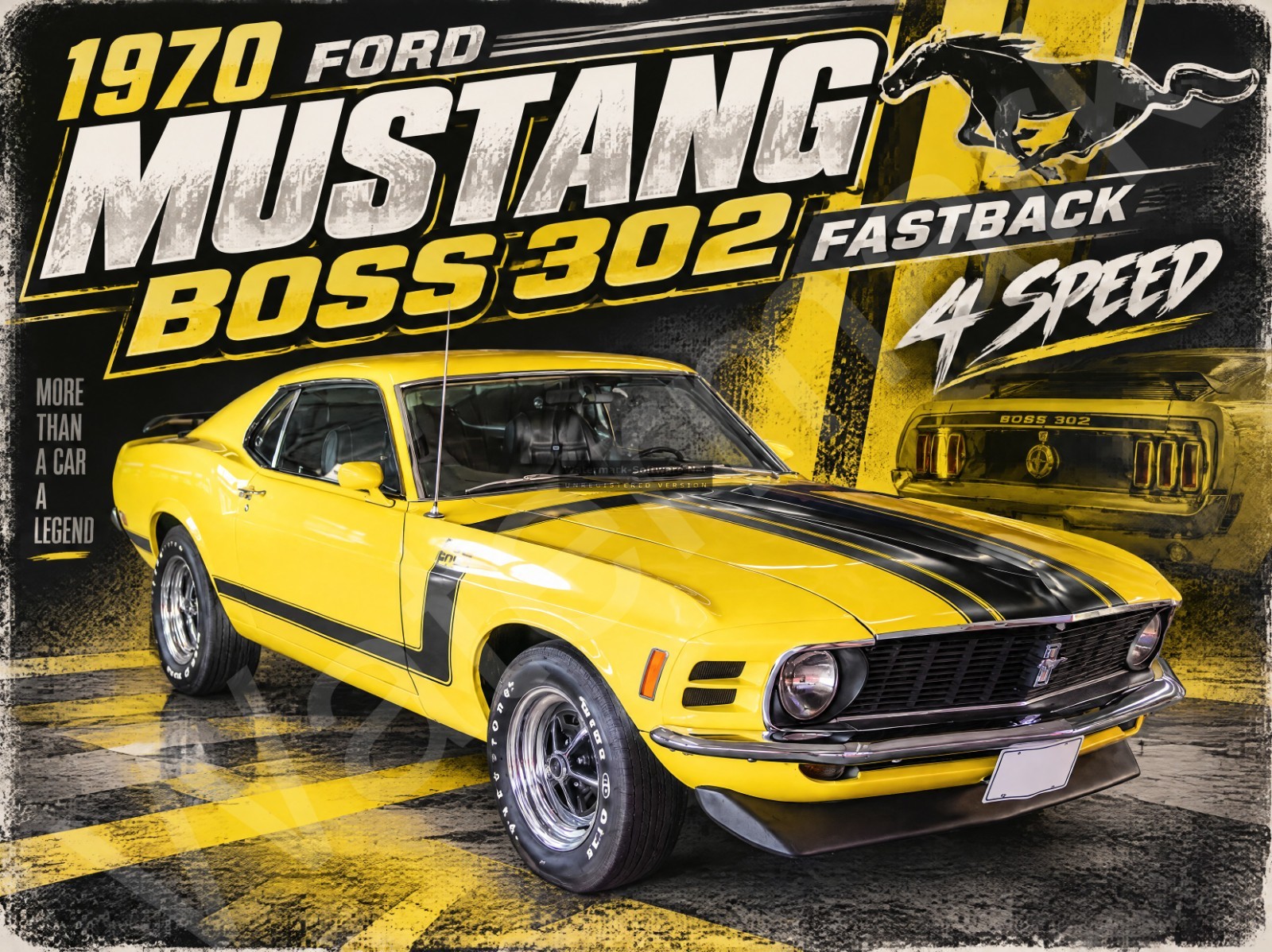 1970 Ford Mustang Boss 302 Fastback Metal Sign 3 Sizes to Choose From C25