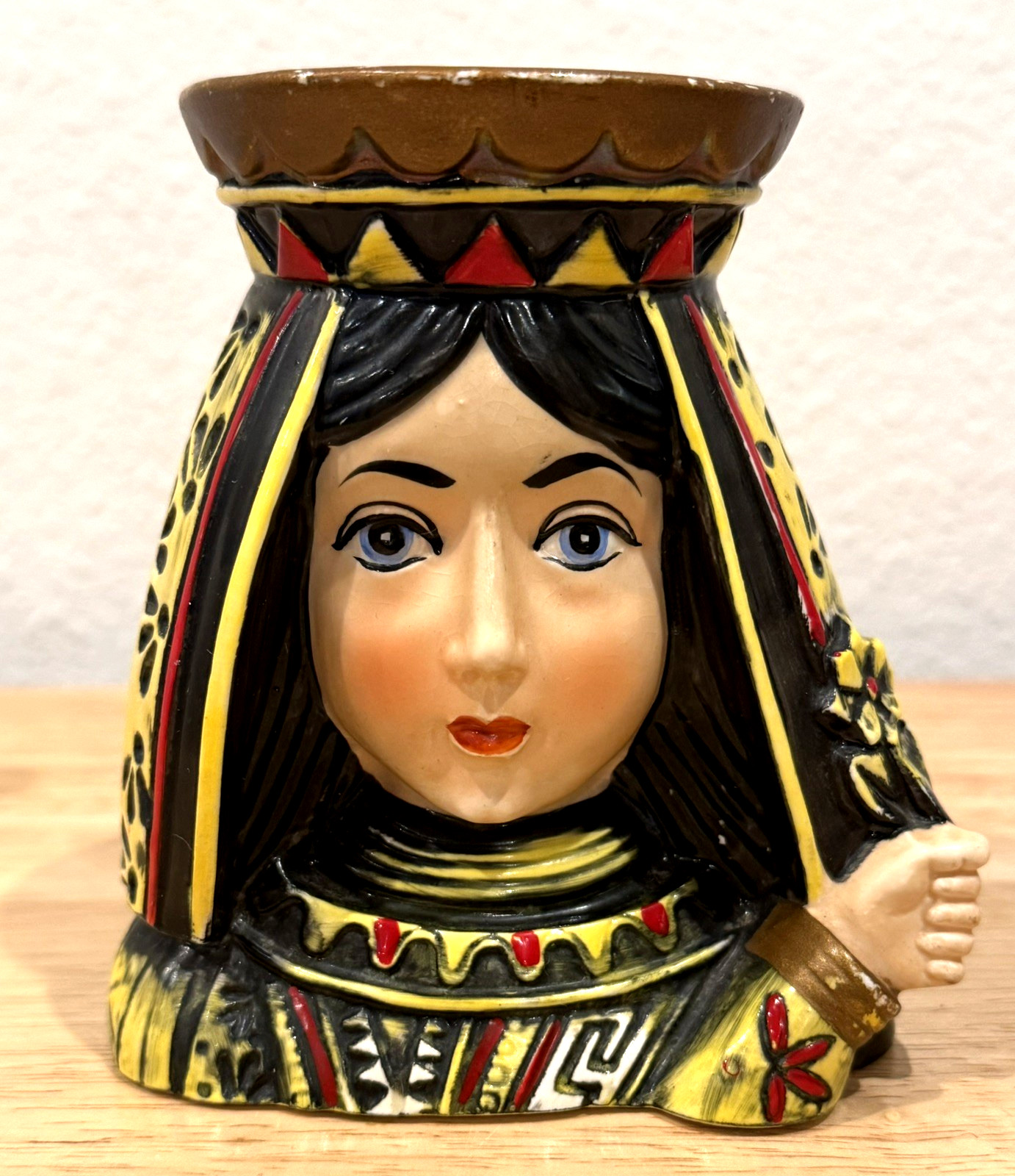 Vintage Inarco Playing Cards Queen Head Vase 5