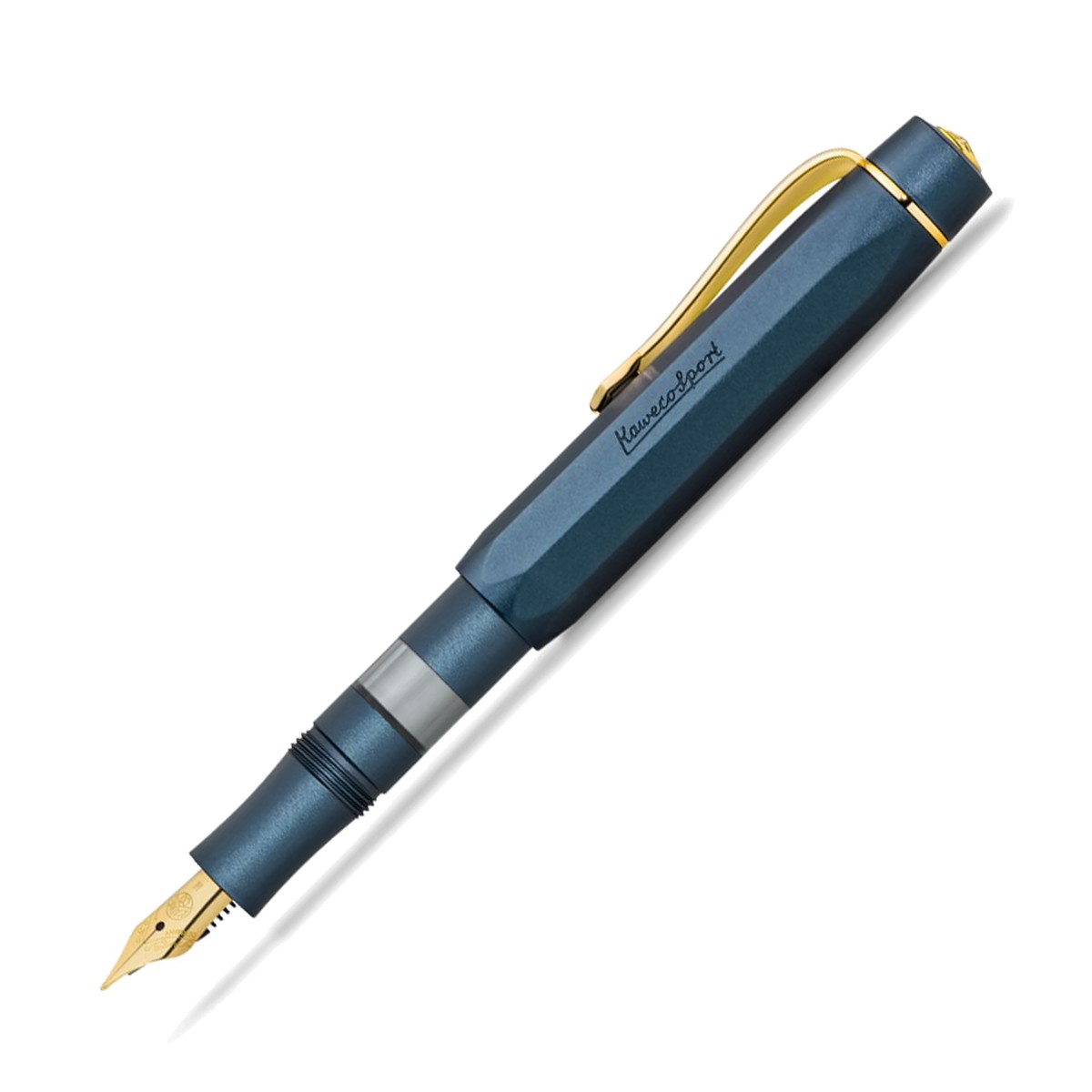 Kaweco Piston Sport AL Fountain Pen in Solo Navy/Gold - Fine Nib - NEW in Box