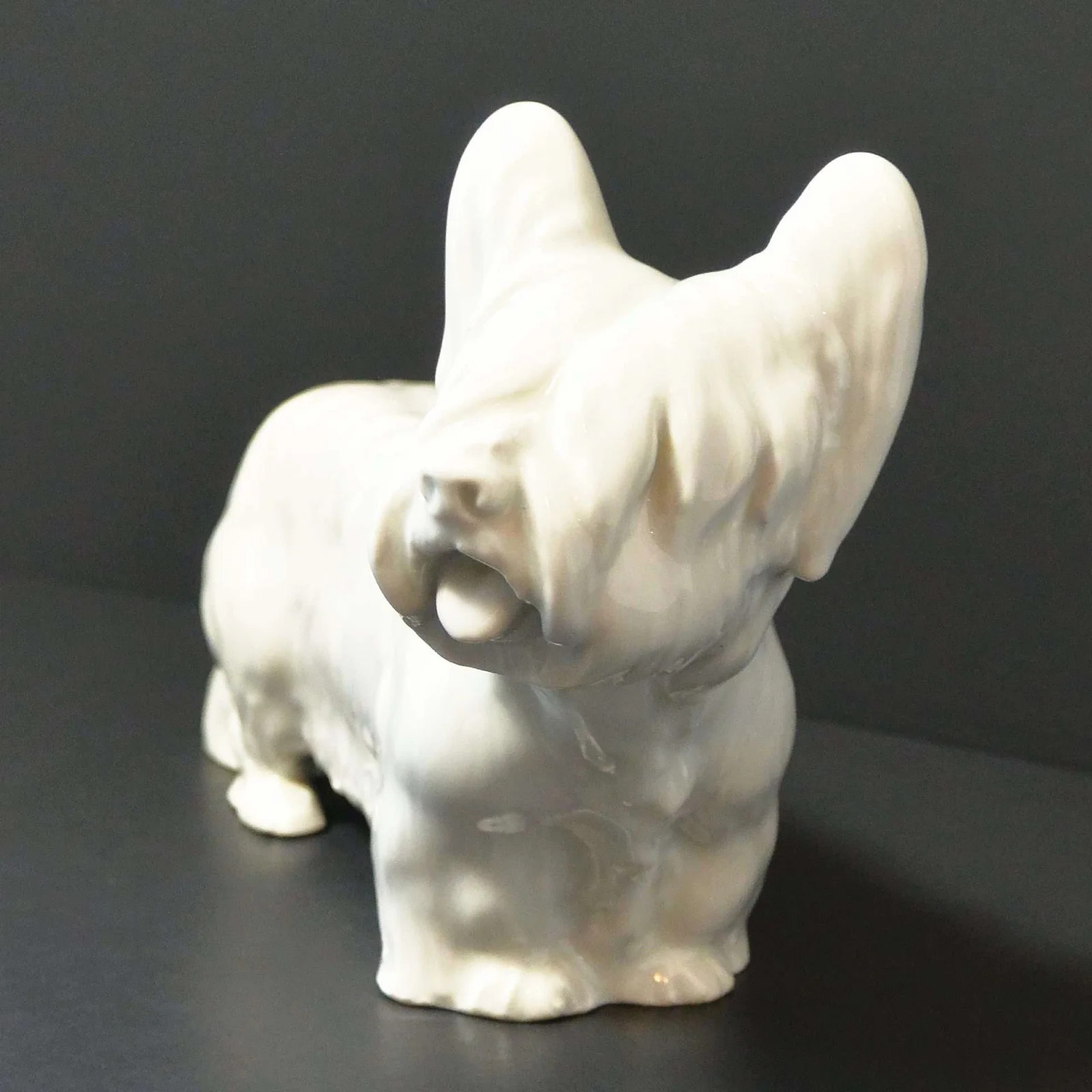 Antique Meissen Porcelain Skye Terrier Figurine Erich Oehme Art Deco Germany