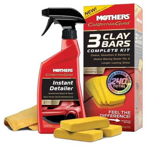 Mothers California Gold 3 Clay Bar Complete Kit, 3 80-gram Clay Bars, 07240