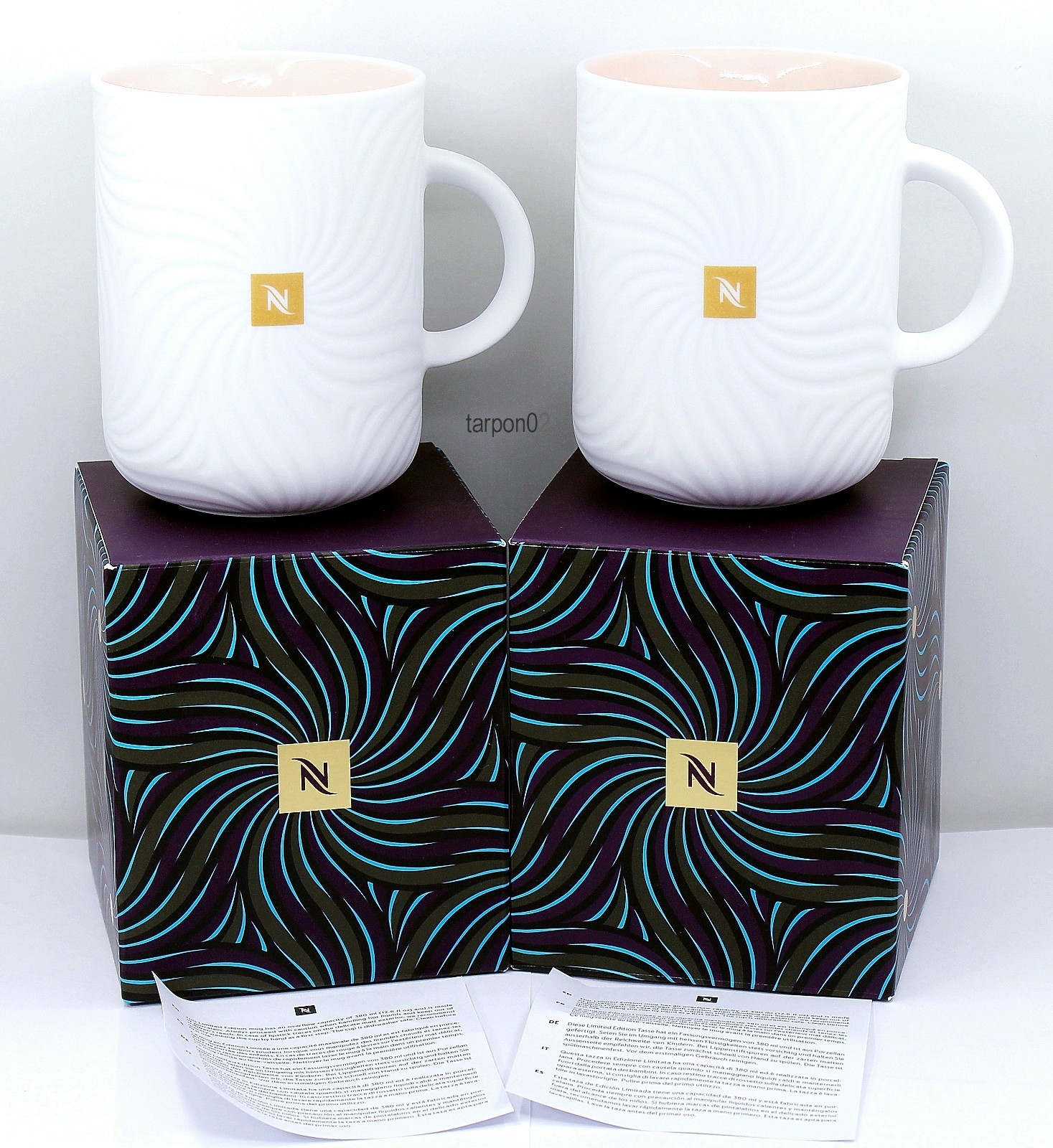 2 x Nespresso Festive Coffee Mugs 12.8oz ea -Artist Thandiwe Muriu (Lmt Ed) NIB