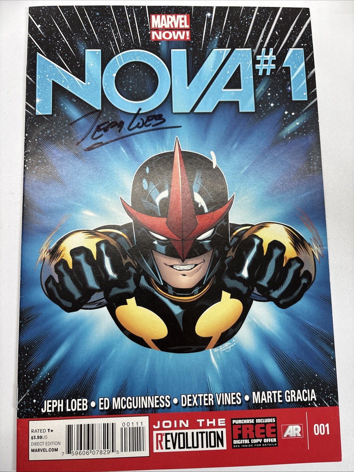 Nova (2013) # 1 Signed Jeph Loeb Art By Ed Mcguinness VF-
