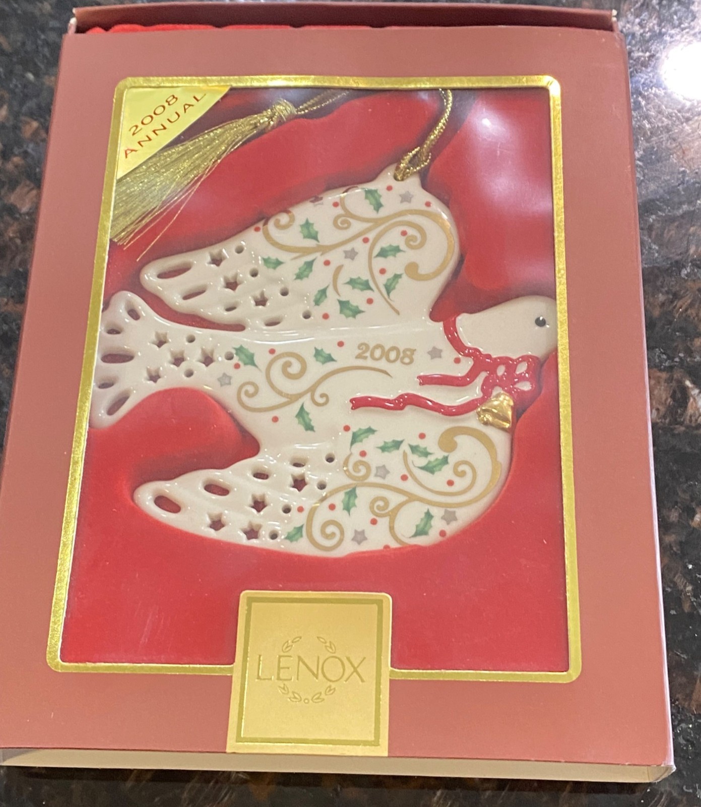 Lenox 2008 Joyous Dove Porcelain Ornament