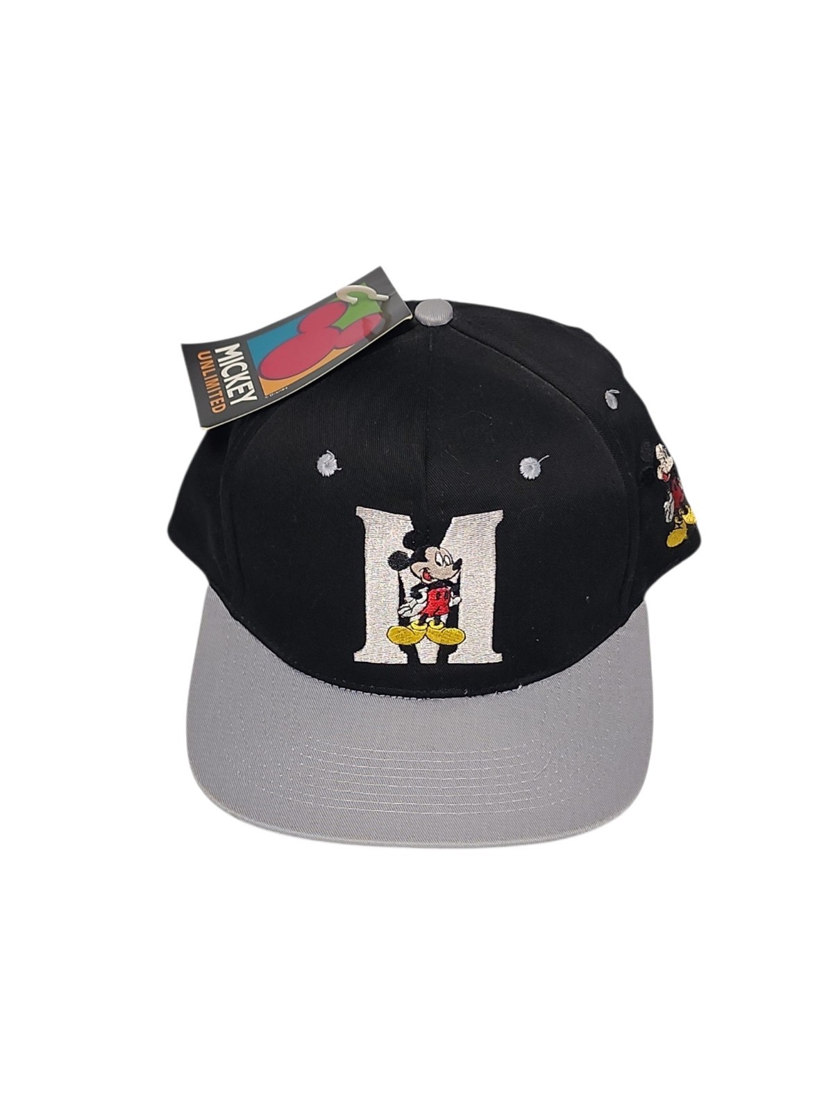 Vintage 90s Mickey Unlimited Snapback Hat Cap Mickey Mouse Embroidered Logos New