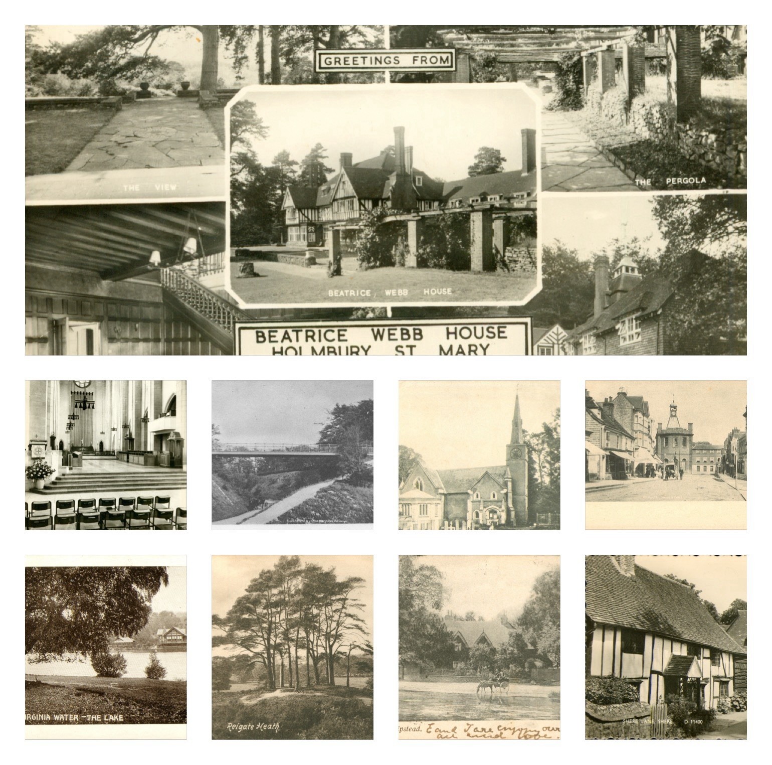 UK Surrey, Virginia Water, Reigate Heath Lot 9 Antique Postcards c1905   RPPCs N