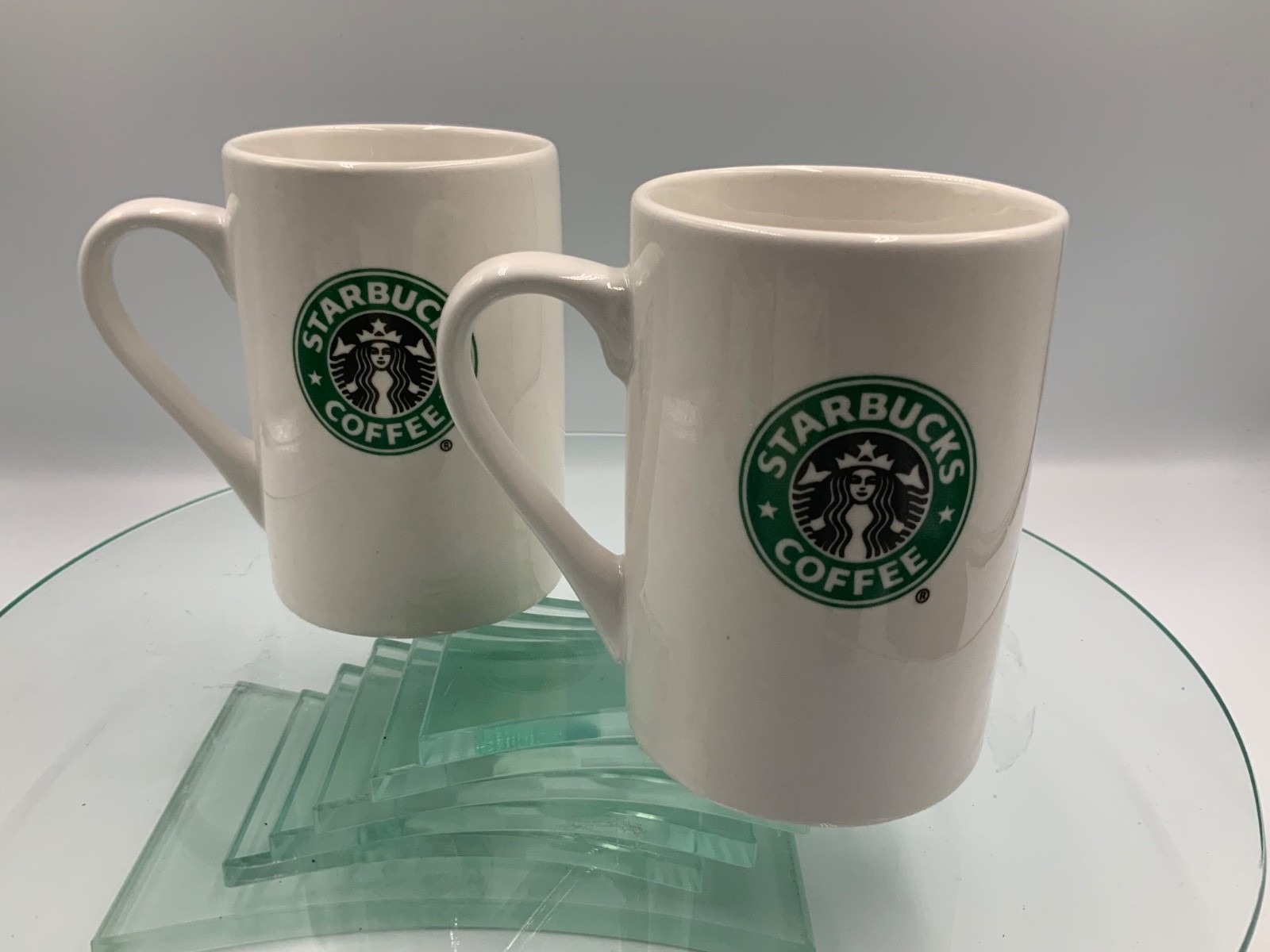 New Vintage Pair 2 Starbucks Classic Logo Coffee Ceramic 10oz mugs 2008
