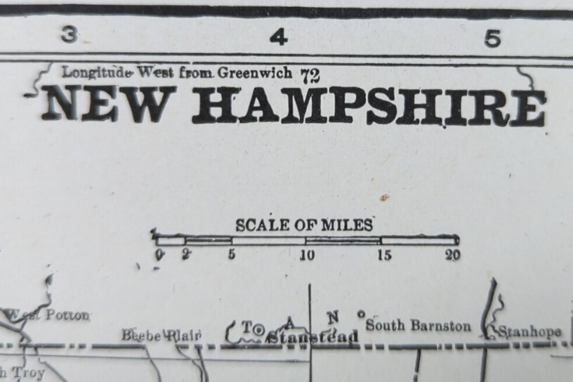 Vintage 1902 NEW HAMPSHIRE Map 11