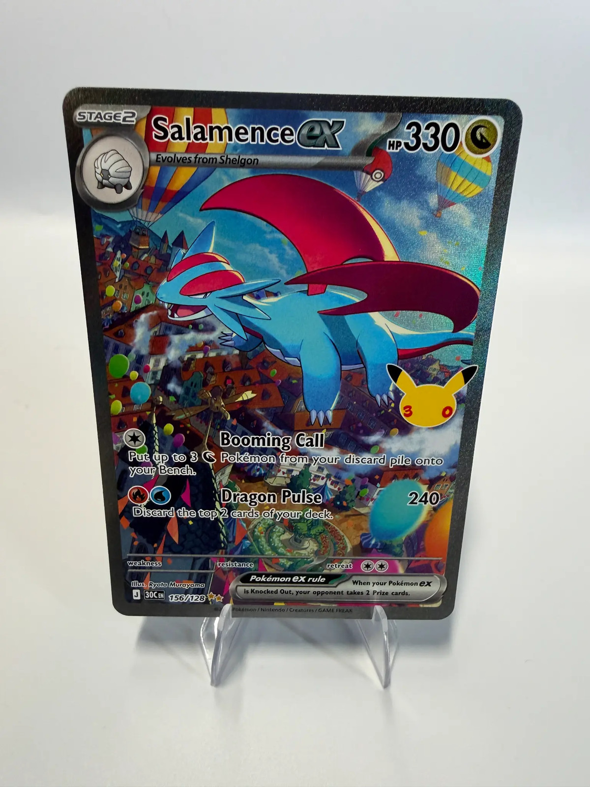 2026 Pokemon Salamence ex #156/128 SIR 30th Celebration
