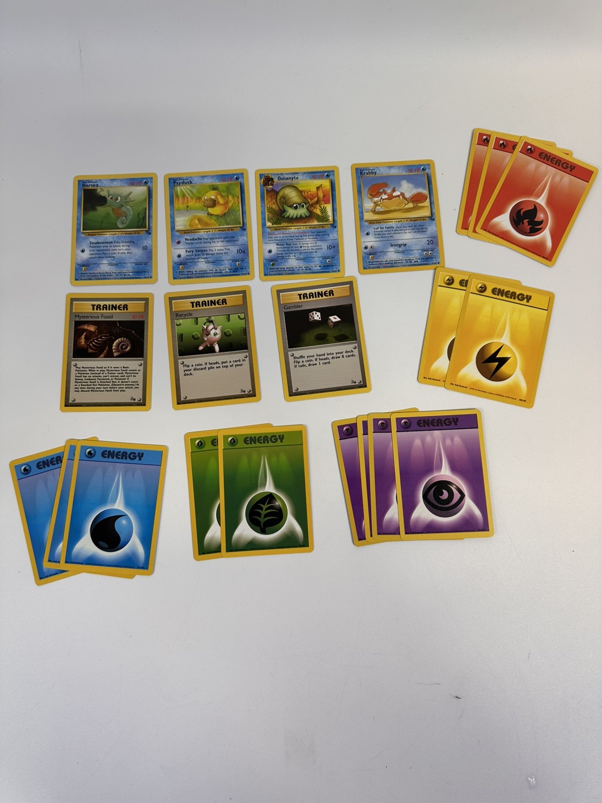 Vintage 1999 Pokemon Card Fossil Set Lot Bundle 21x Cards