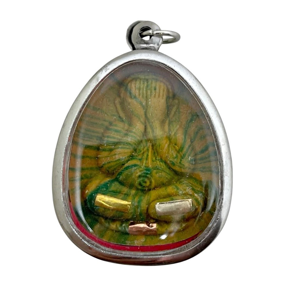 Phra Pidta Lp Pae Takut Thai Amulet Pendant Stainless Frame