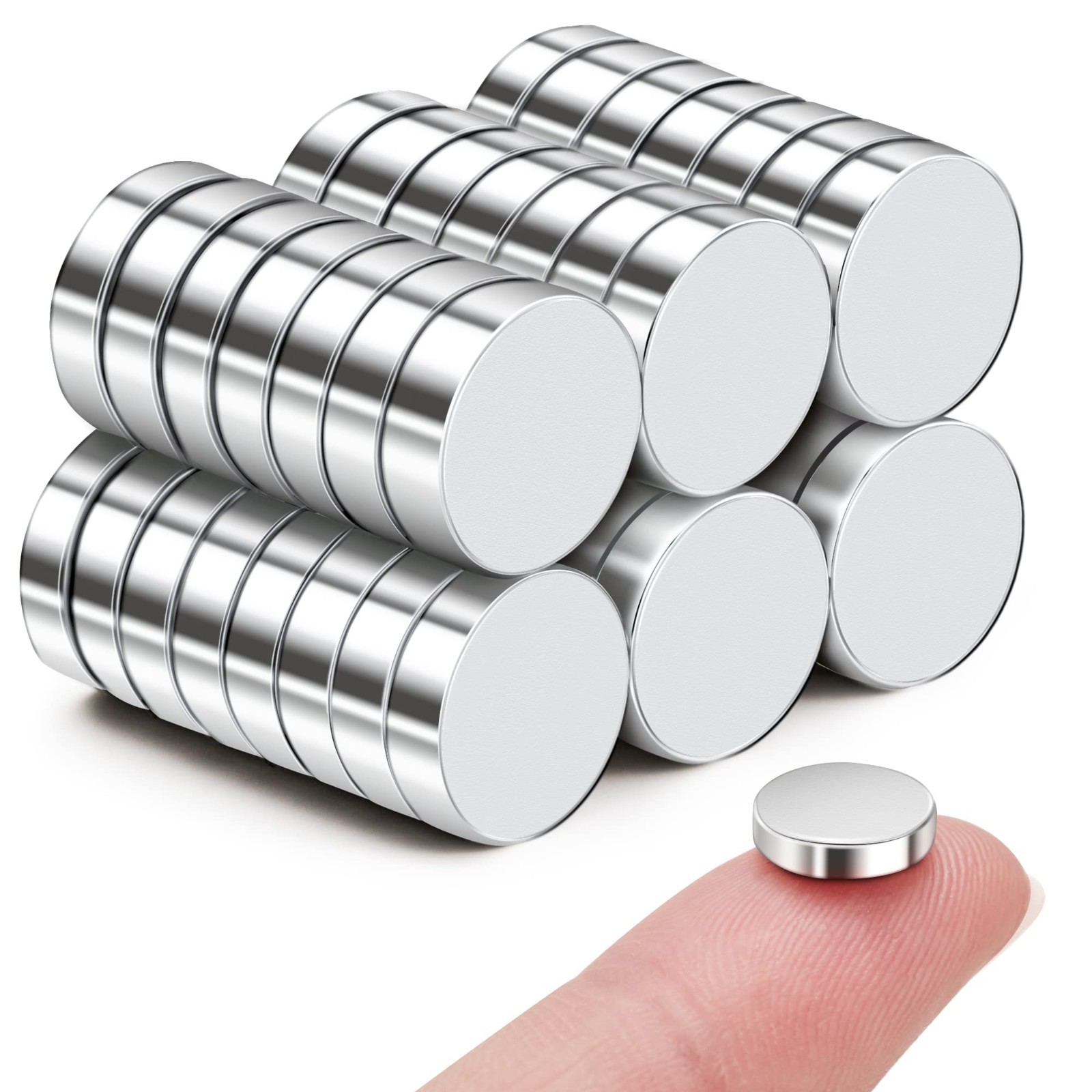 Pack 10x2.6mm Silver Neodymium Disc Magnets Fridge Whiteboard Craft