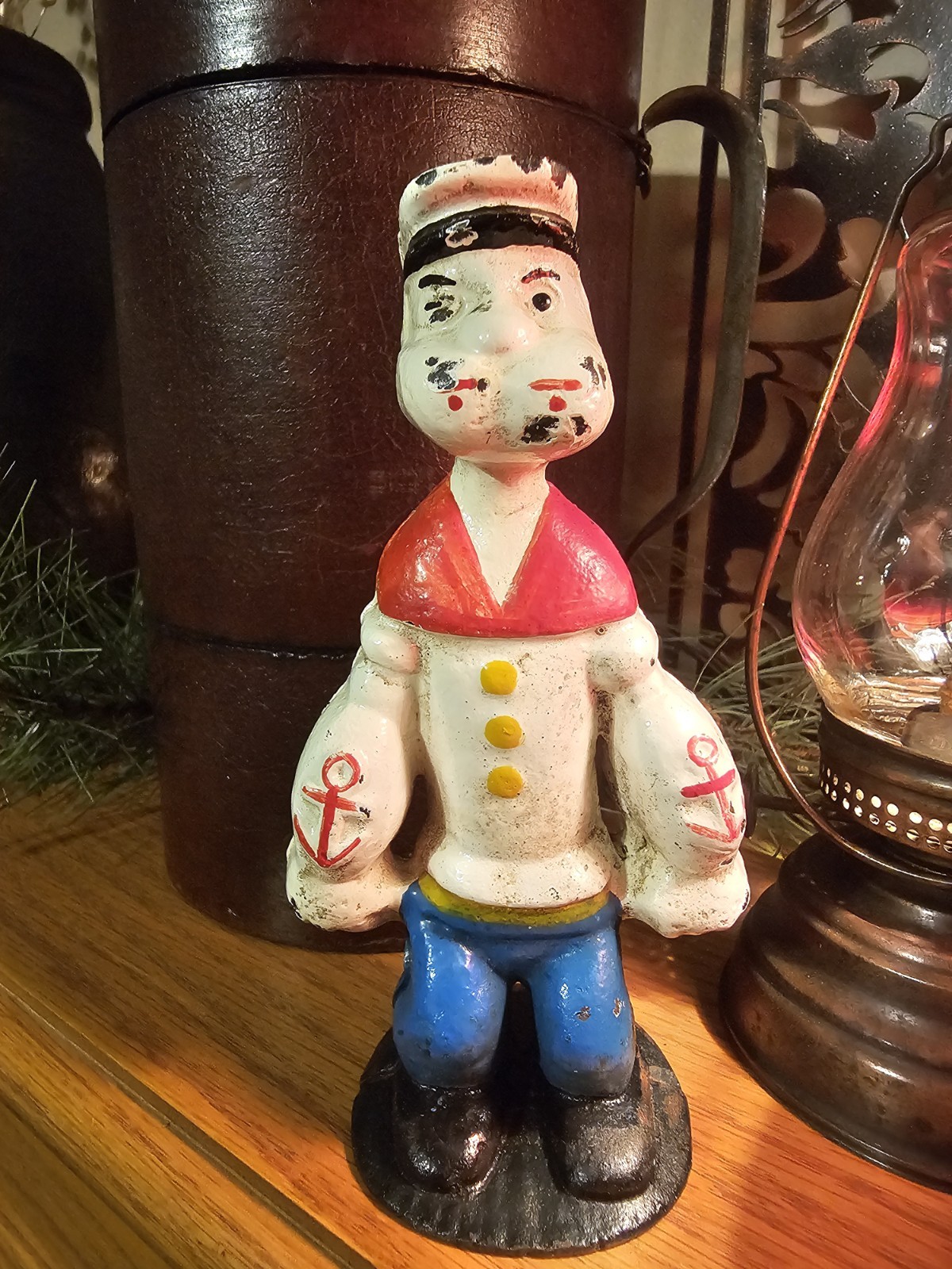 Popeye The Sailor Man Rare 1930-40's Vintage  Cast Iron Bank
