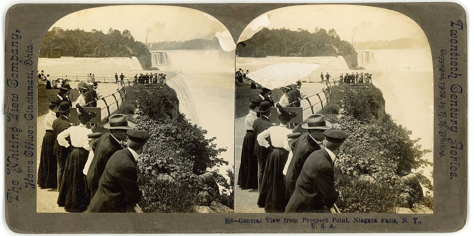NEW YORK STEREOVIEW - Niagara Falls - View from Prospect Point - Whiting View