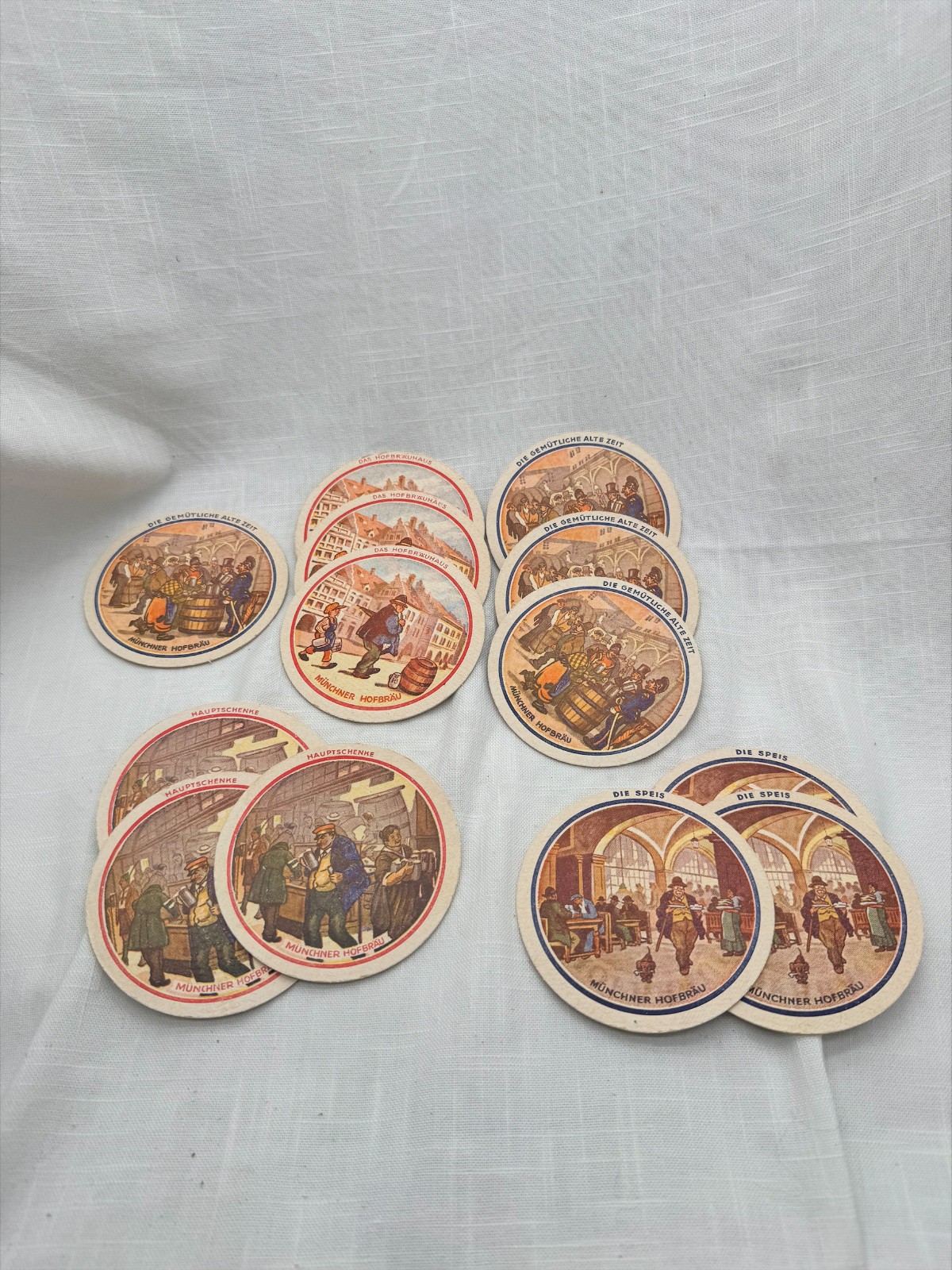 12 Hofbräuhaus München Beer Coasters Set Of 12 Vintage German HB Brewery Germany