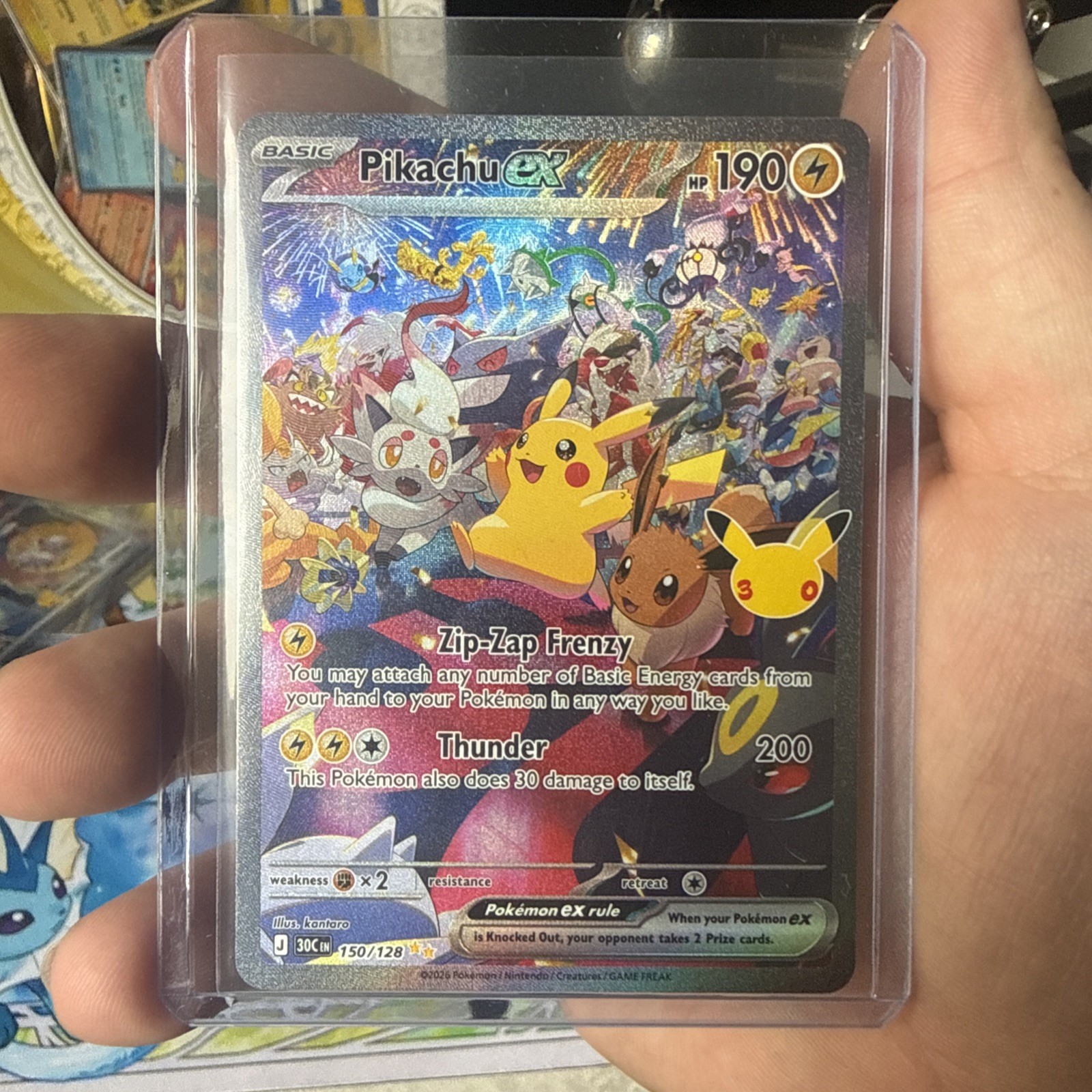 Pokemon 30th Celebration Anniversary Night Pikachu SIR 150/128 Card Mint