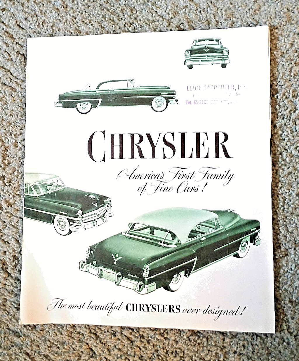 Vintage 1953 Chrysler Full Line Sales  Fold-Out Brochure