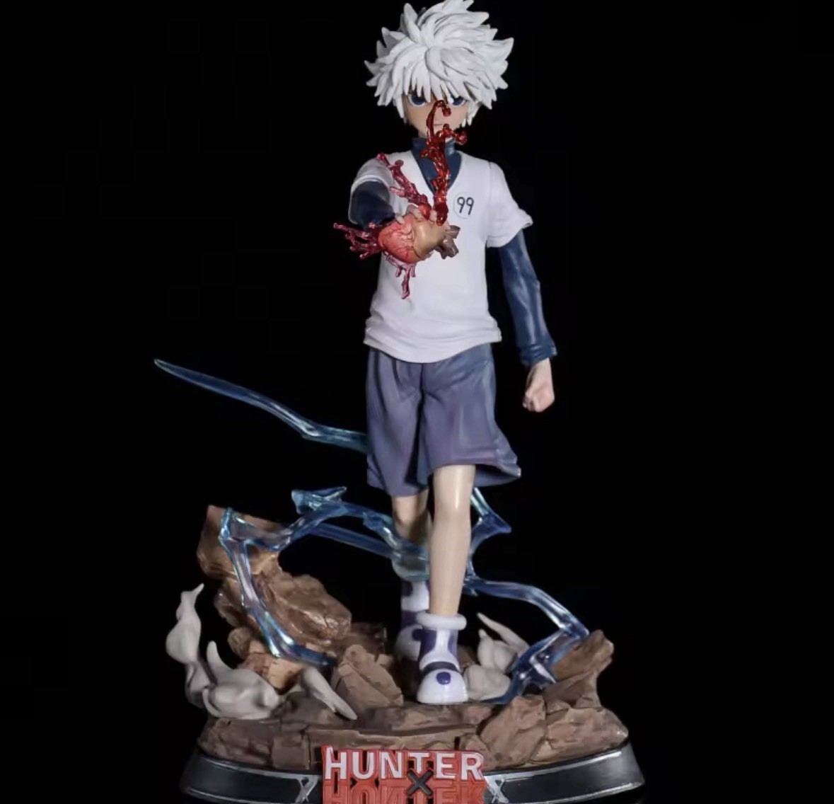 27cm Hunter x Hunter Killua Zoldyck Anime PVC Figure Model Statue Desk Decor Gif
